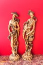 Old, man and woman, chinese statuettes Royalty Free Stock Photo