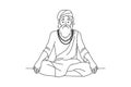 Old man yogi in lotus position