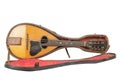 An old mandolin with case Royalty Free Stock Photo