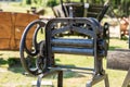 Old mangle for housework. Devices that facilitate housework in a Royalty Free Stock Photo