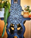 Old mangle for housework. Devices that facilitate housework in an old house Royalty Free Stock Photo