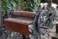 Old mangle for housework. Devices that facilitate housework in a Royalty Free Stock Photo