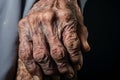 an old mans hands with wrinkled skin