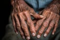 an old mans hands with wrinkled skin