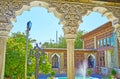The old mansion through the arches, Shiraz, Iran Royalty Free Stock Photo