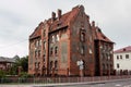 Old mansion in German style with a tiled roof in Baltiysk, Kaliningrad region Royalty Free Stock Photo