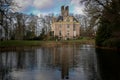 Old mansion in Netherlands with a lake view