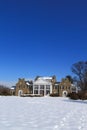 Old Mansion with Snow Ground Royalty Free Stock Photo