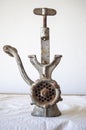 Old manual mincer used during traditional home slaughtering