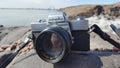 Minolta SRT 102 with 50mm f1.7 Rokkor Lens on Rocks Overlooking Lake Superior