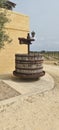 Old manual wine press(grape crusher) in vineyard in Attard,Malta