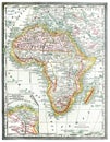 Old Map of Africa. Royalty Free Stock Photo