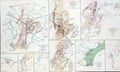 Old map of the battle of Gettysburg on an Atlas indicating the course of the war Royalty Free Stock Photo