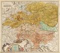 Old map of central Europe Royalty Free Stock Photo