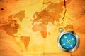Old map with compass Royalty Free Stock Photo