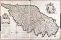 Old map of Corsica, France