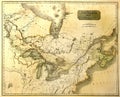 Old map of Eastern North America. Royalty Free Stock Photo
