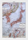 Old map of the Empire of Japan Royalty Free Stock Photo