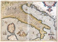 Old map of Italy Royalty Free Stock Photo