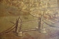Old map of London, Tower Bridge Royalty Free Stock Photo