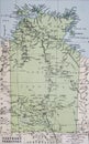 Old 1945 Map of Northern Territory, Australia,