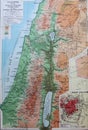 Old 1945 Map of Palestine, Middle East Royalty Free Stock Photo