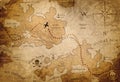Map leading to pirate treasure Royalty Free Stock Photo