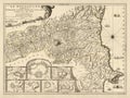 Old map the Roussillon printed in 1706