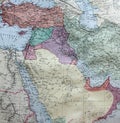 Old 1945 Map of Saudi Arabia including Iran.