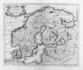Old map of  Scandinavia and Northen Europe Royalty Free Stock Photo