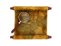 Old map scroll Royalty Free Stock Photo