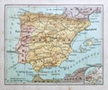 Old map of the Iberian Peninsula