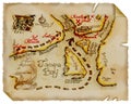 Old map.Treasure. Parchment. Royalty Free Stock Photo