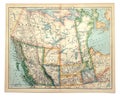 Old Map of Western Canada. Royalty Free Stock Photo