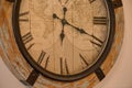 Old map wooden wall watch ventage looking house decoration Royalty Free Stock Photo