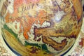 Old map of the world on the globe Royalty Free Stock Photo