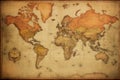 old map of the world on old vintage paper with grunge texture, Old Antique World Map on Mercators Projection, AI Generated Royalty Free Stock Photo