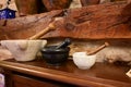 old Marble mortar and pestle Royalty Free Stock Photo