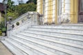Old marble staircase close up isolated