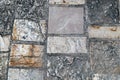Old marble stone pavement in corfu town. background Royalty Free Stock Photo