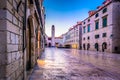 Old marble streets in Croatia, Dubrovnik city. Royalty Free Stock Photo