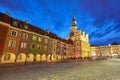 Old Market Square in Poznan at night, Poland. Royalty Free Stock Photo