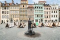 Old market square warsaw poland europe Royalty Free Stock Photo