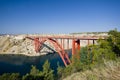 Old Maslenica bridge Royalty Free Stock Photo