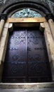 Old massive church door Royalty Free Stock Photo