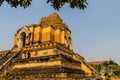 Old massive ruins pagoda of Wat Chedi Luang (temple of the big royal stupa), located in Chiang Mai, Thailand. Wat Chedi Luang was Royalty Free Stock Photo