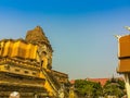 Old massive ruins pagoda of Wat Chedi Luang (temple of the big royal stupa), located in Chiang Mai, Thailand. Wat Chedi Luang was Royalty Free Stock Photo