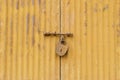 Old master key with steel door Royalty Free Stock Photo