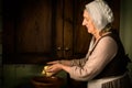 Old Master portrait woman in kitchen Royalty Free Stock Photo