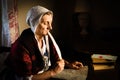 Old Master style woman with letter Royalty Free Stock Photo